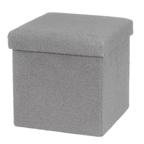 Puf arcon Plegable de MDF y Tejido en Gris