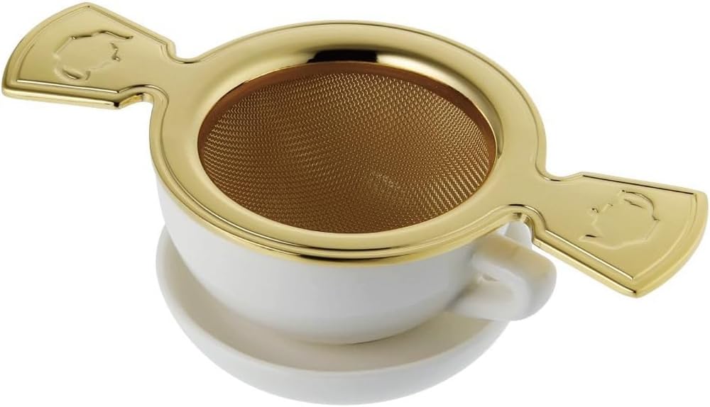 CASUAL PRODUCT 510601 Sunday Garden Tea Strainer Por Gold