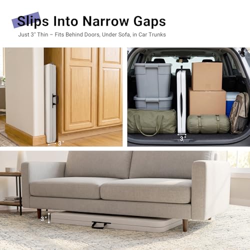 Image of Byliable Folding Table 6ft, Heavy Duty Portable Plastic Fold-in-Half Utility Table with Carrying Handle for Indoor Outdoor, Camping Picnic Party, White