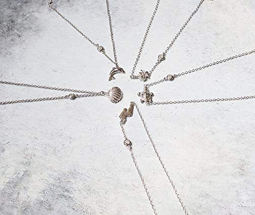 925 Sterling Silver Bezel-Set CZ Palm Tree Womens Link Chain Anklet Bracelet3