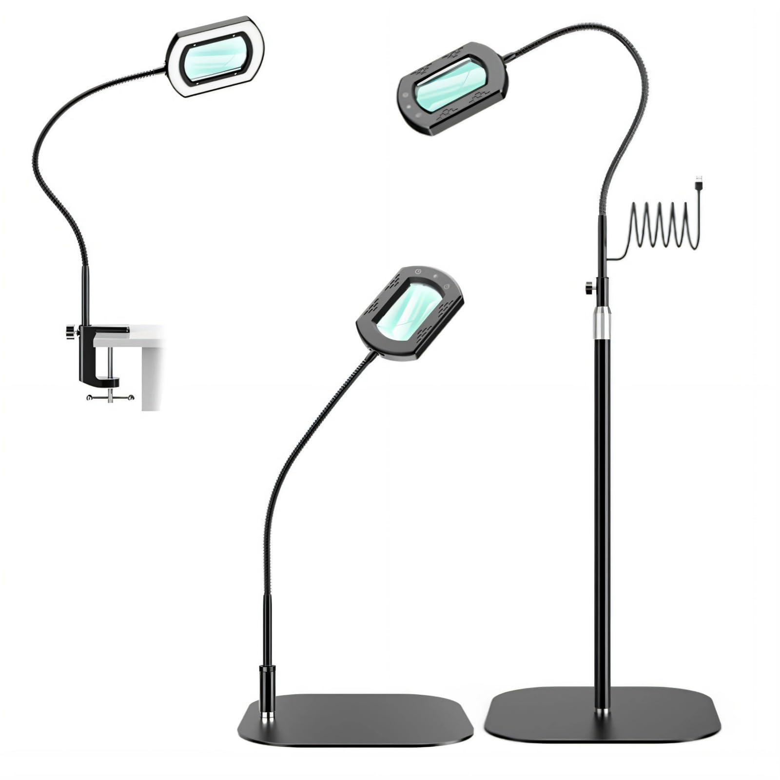 Buxuaaaa Floor Model Permanent Iron Abs Frame Touch Enlarger Highlighting Flexible Rotation And Light For Jewelry Crafting And Repair Work Eye Magazine