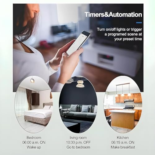 Image of Ledgebit Smart Touch Light Switch - Wi-Fi, 3 Gang, Smart Light Switch for Home Automation, Voice Control with Alexa & Google Assistant, White
