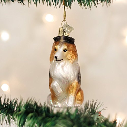 Old World Christmas Dog Collection Glass Blown Ornaments for Christmas Tree Sheltie, White, Brown & Black - Image 2