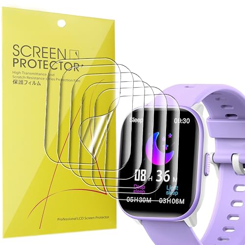Lamshaw Compatible for Meoonley Watch Screen Protector, [6 Pack] Full Coverage TPU Clear Film Compatible for Meoonley W99 Watch (6 Pack)