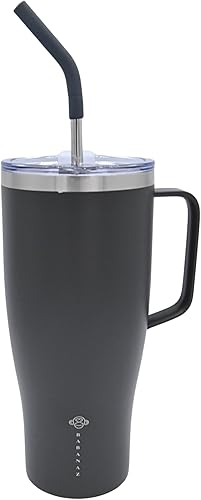 Miniatura 6 de Vaso de 40 onzas con asa y tapa con pajilla, botella de agua reutilizable de acero inoxidable, taza aislada de viaje, apta para tazas, regalos para