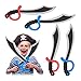 Relaxdays Set de cuatro espadas de pirata, Gomaespuma, Carnaval, Halloween, Infantil, 41 cm, multicolor, (10027757)