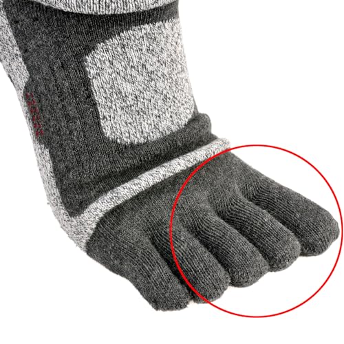 Men's Athletic Outdoor Sports Thick Cotton Midweight Crew 5 Five Finger Toe Socks 3 Pairs2