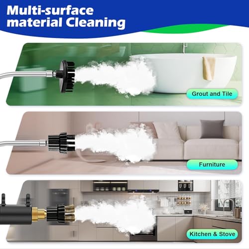 Image of Flgocexs Steam Cleaner for Home,2500W Pressurized Steam Cleaner with 3 Brush Heads Portable Steamer for Cleaning Multi Surface Steam Cleaners with 2L Tank for Floor Car Carpet Upholstery