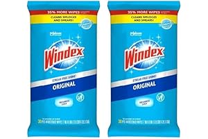 Windex Glass and Surface Pre-Moistened Wipes 38 Count, Original (Pack of 2)