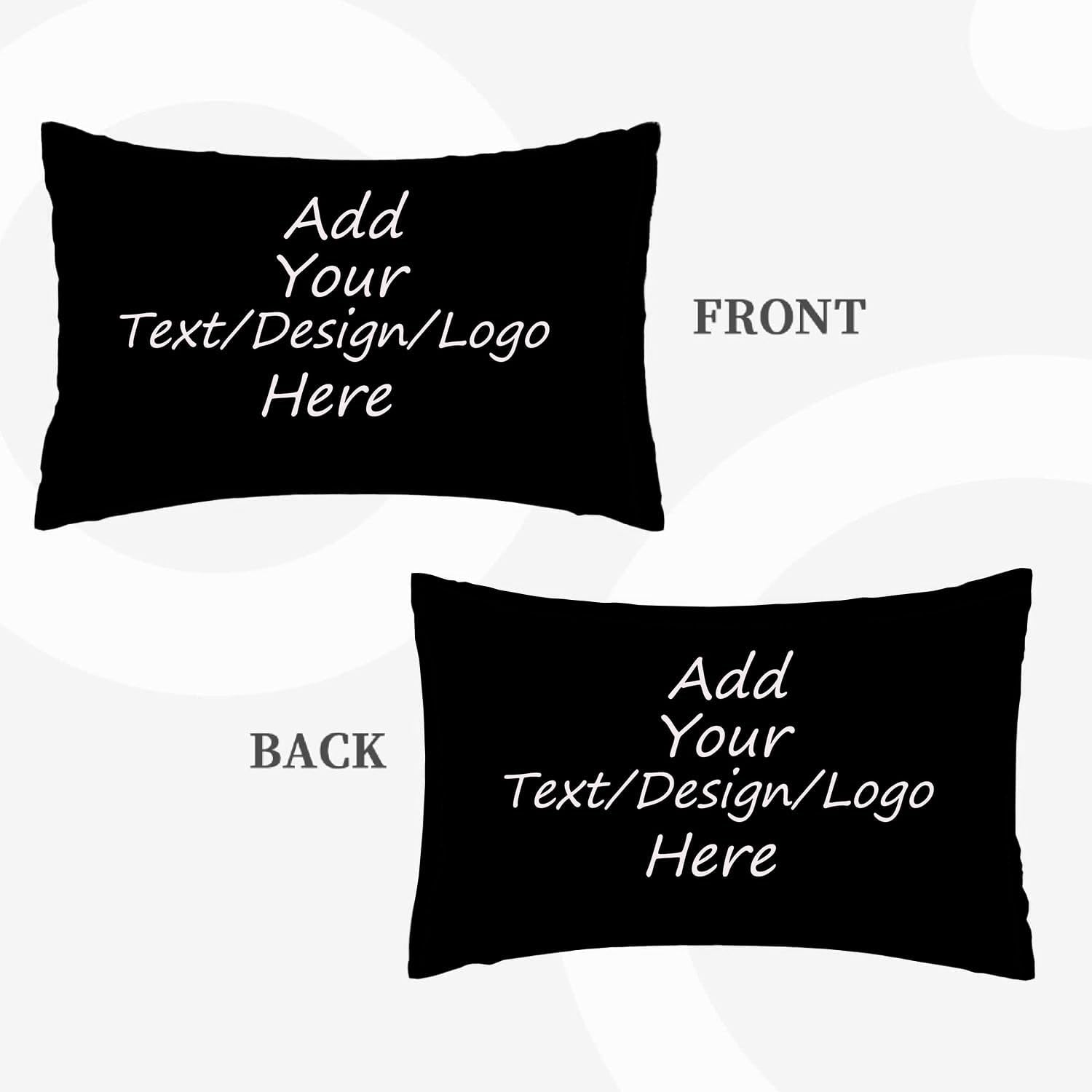 Custom Pillow with Picture, Personalized Photo Pillow, Double Sided Throw Pillow Covers Customized Gift for Birthday, Christmas, Pet Photo (20" x 30", Rectangle), Black