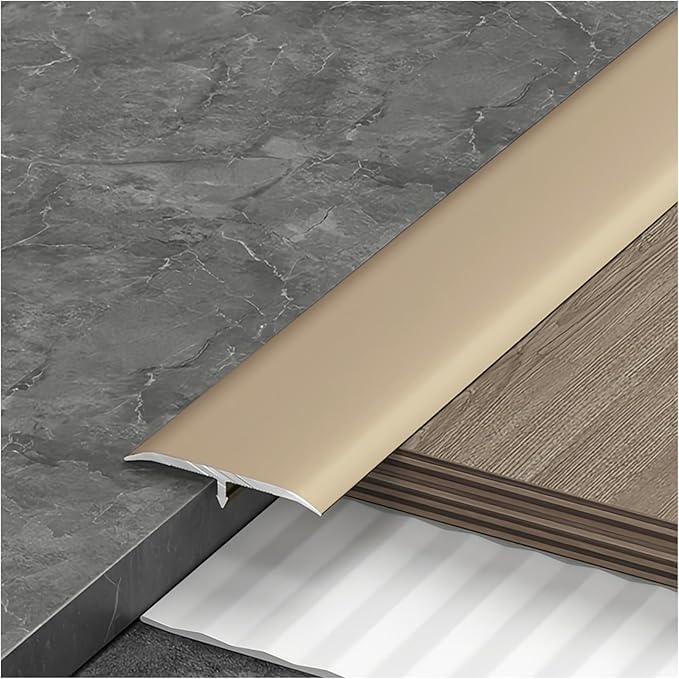 Tiras divisoras mate para piso de aluminio gris de 3,3 cm para escaleras y cocinas