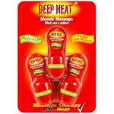 THREE PACKS of Deep Heat Muscle Massage Roll-On Lotion 50ml…