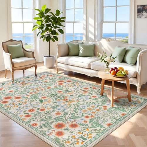 IMIYOKU Waschbarer Teppich für Wohnzimmer