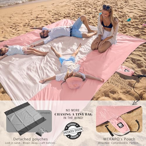 image for WEKAPO Beach Blanket - Sandproof Waterproof Extra Large Beach Mat | Ov