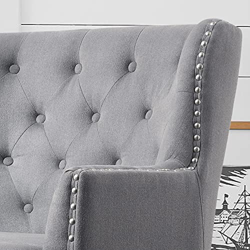 Rosevera Atlas Furniture Reading Arm Living Room Comfy Small Accent Chairs For Bedroom, Standard, Velvet Light Gray #TOP2