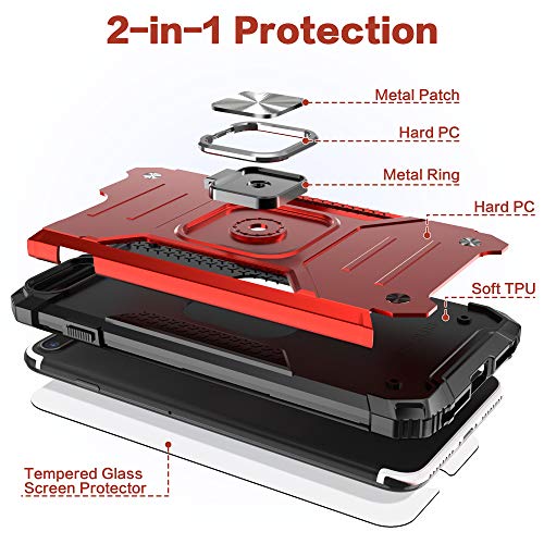 Idystar Iphone 8 Plus Case With Screen Protector,Shock Absorption Drop Test Cover With Car Mount Kickstand Lightweight Protective Phone Case For Iphone 8 Plus Iphone 7 Plus Iphone 6S Plus, Red #TOP5