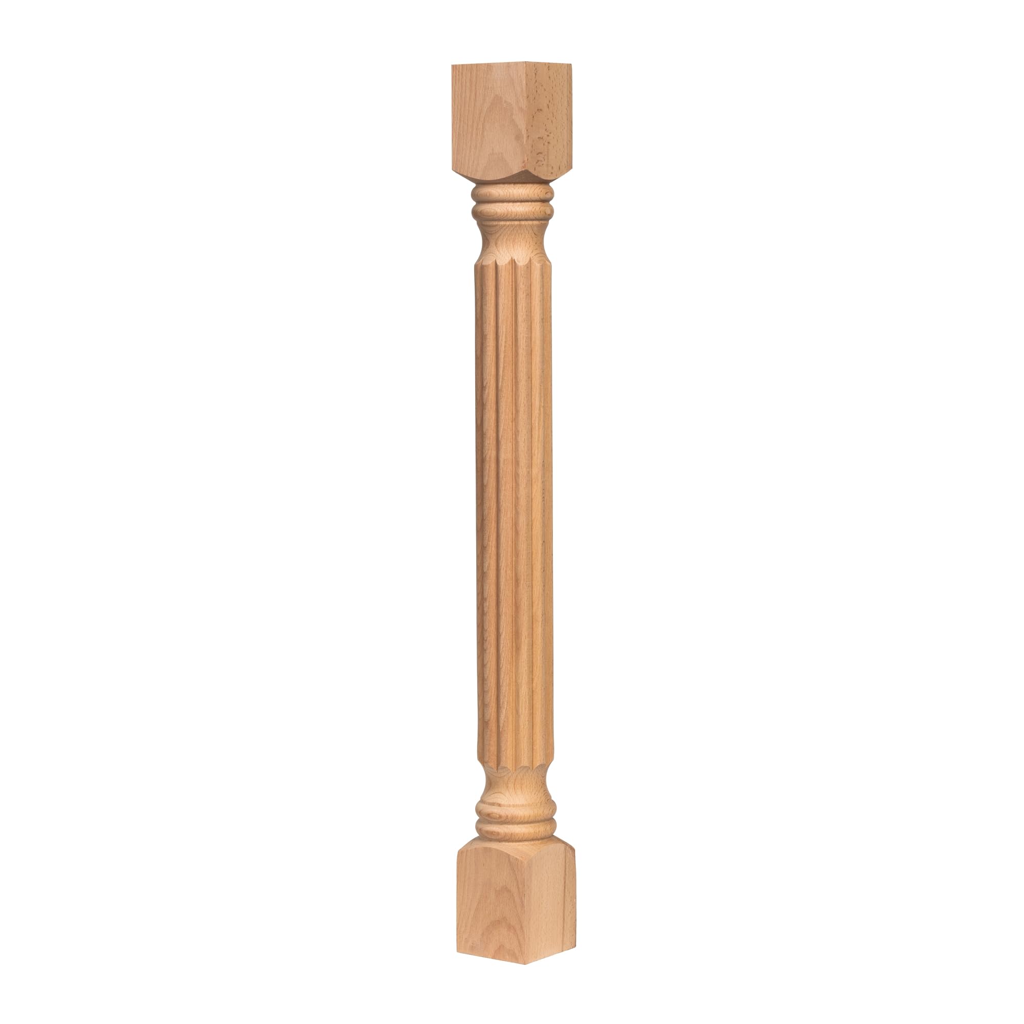 goji home decor Beech Wood Table Leg – Fluted Turned Leg for Dining Table, Coffee Table, Kitchen Island or Desk – Unfinished & Ready to Paint or Stain (26 Inch / 65 cm)