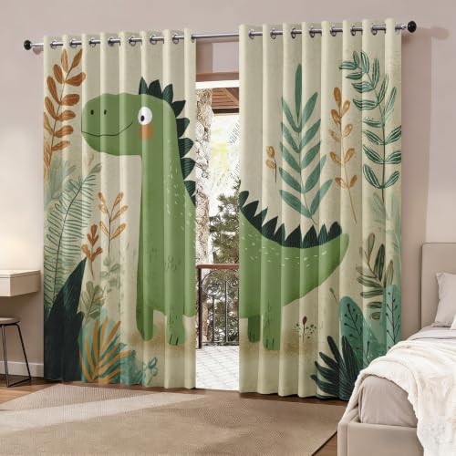 Rideaux thermiques occultants dinosaure anti-froid pour salon