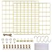 LOYONAL Deko Wandgitter Gold - Metall Fotogitter - Pinnwand Gitter Fotowand Metallgitter - Gitterwand Foto Gitter - 2er Pack Grid Wall