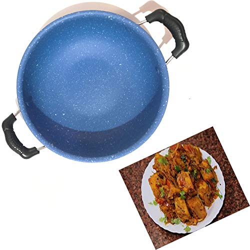 YADNESH Nonstick Kadhai Fry Pan with Stainless Steel Lid 2.6 mm Nonstick Kadai All Purpose Pan Non-Stick Cookware Cooking Pan(2 Litres) Free Scrubber & Paddle 6 Gallery Image