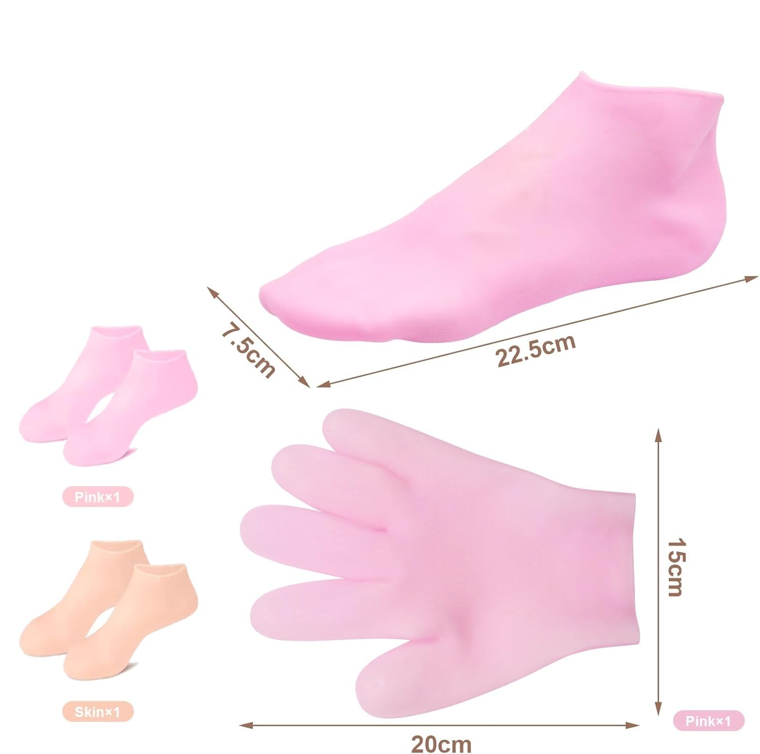 3 pary skarpet nawilżających, silikonowe skarpetki na stopy, silikonowe skarpetki do pedicure, popękane i suche żelowe skarpety, peeling do naprawy suchych stóp