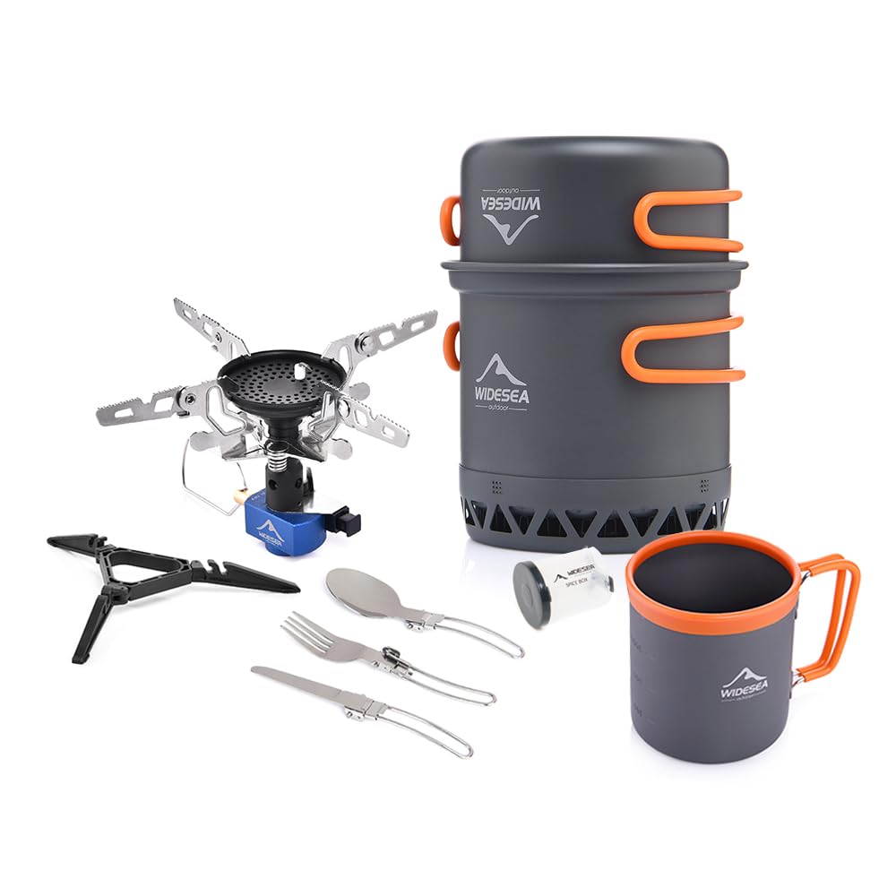 widesea 8PCS Camping Cookware Mess Kit