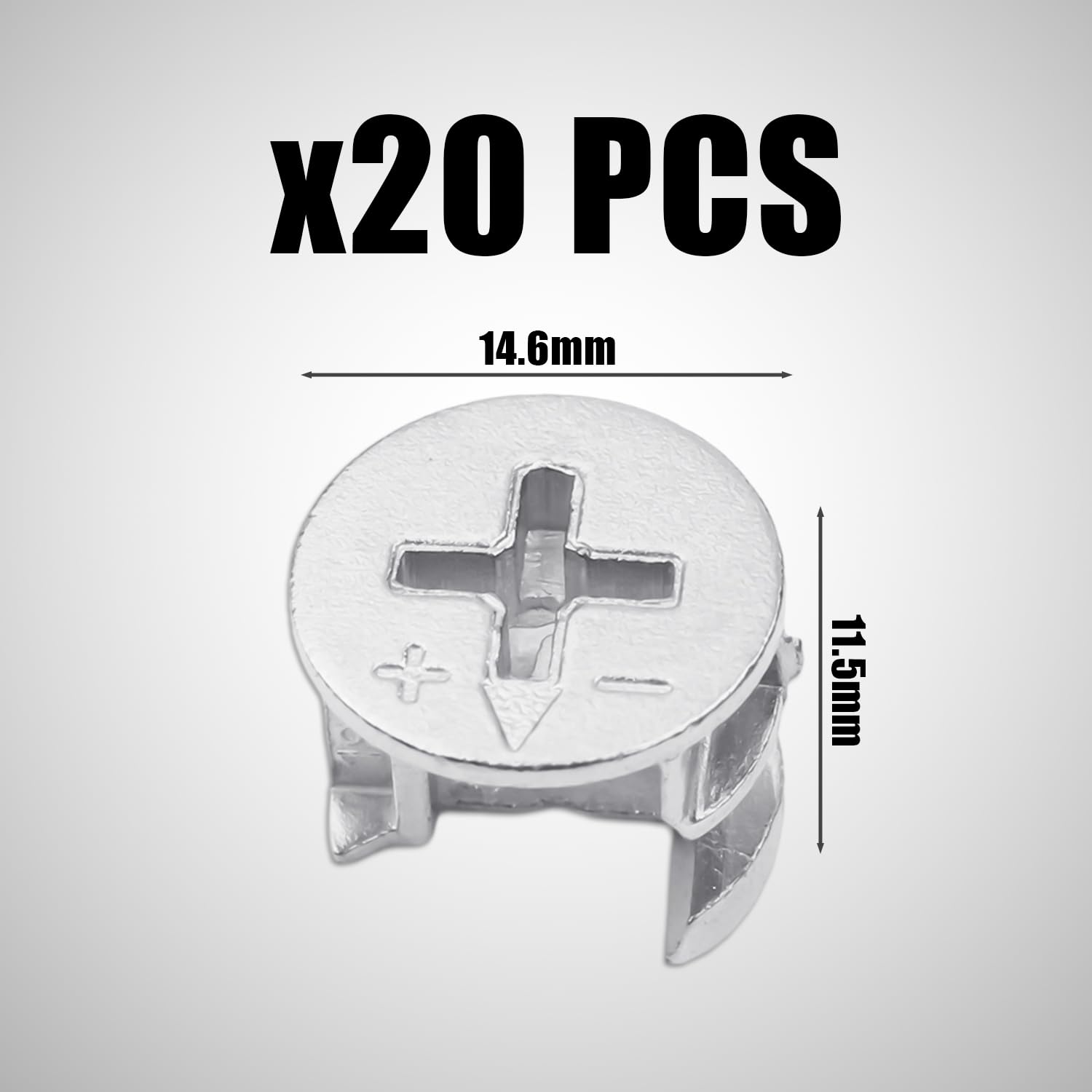 Lot De 20 écrous à Cames Pour Montage De Meubles - 14,6x11,6mm, Alliage De Zinc