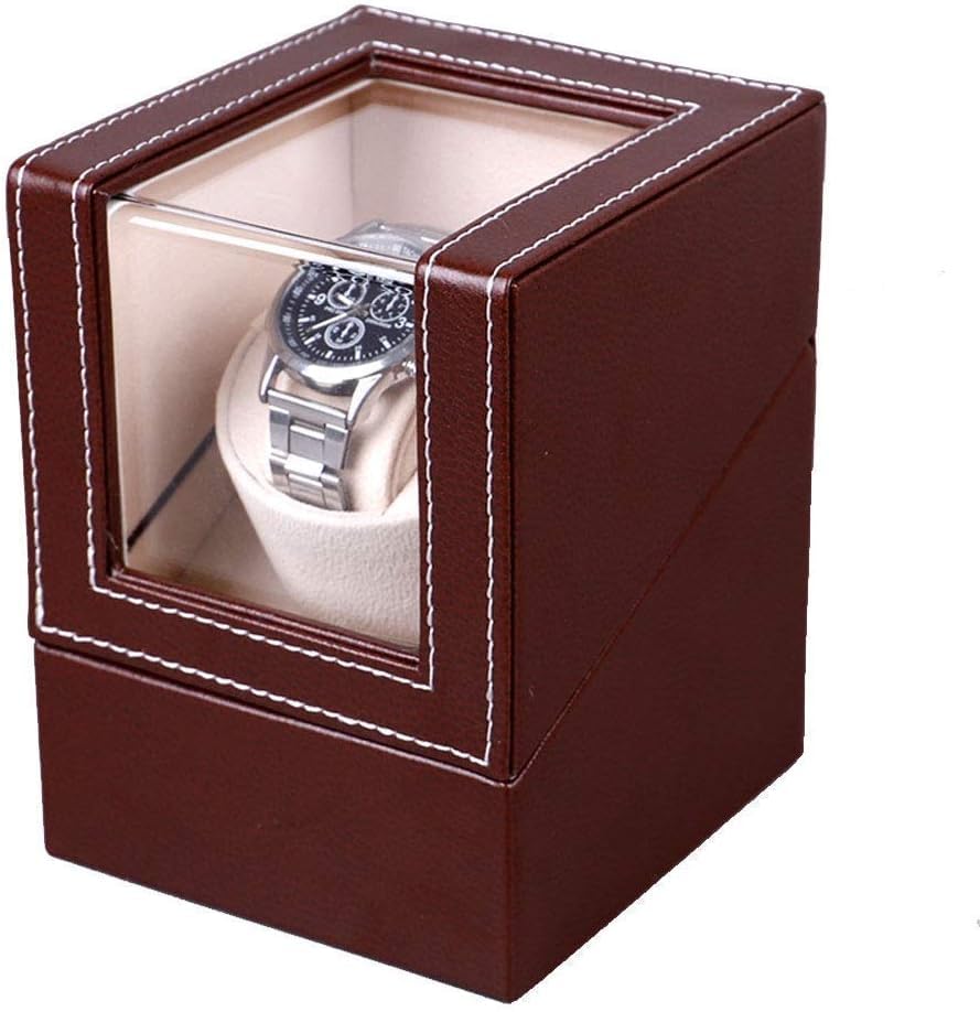 FENOKD Automatic Watch Winder,Winding Table Watchs Box,High-Grade PU Leather 1+0 Electric Shaker On The Chain Rotating Box,Watc