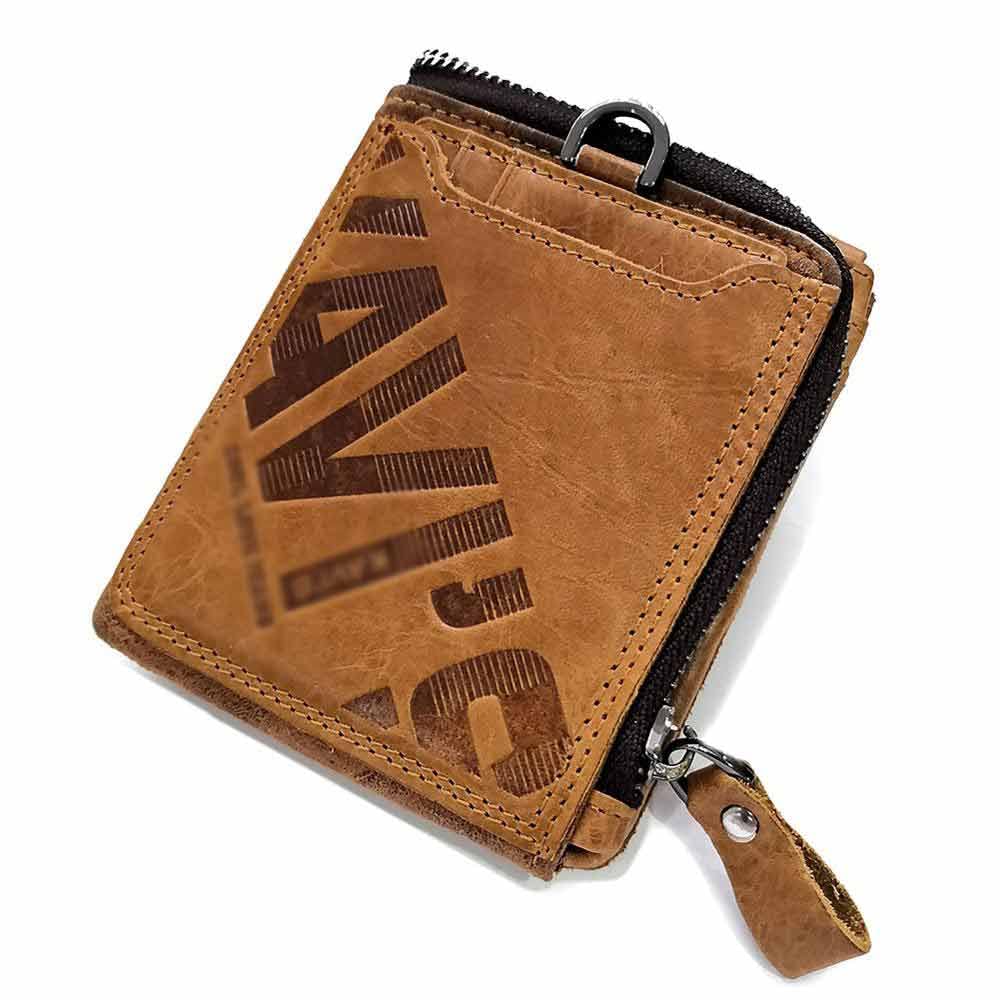 NSNT Durable Men's Crazy Horse Leather Wallet，Vintage Men Genuine Leather Coin Purse，Male Cuzdan Walet Perse Small Pocket Money Bag Portable