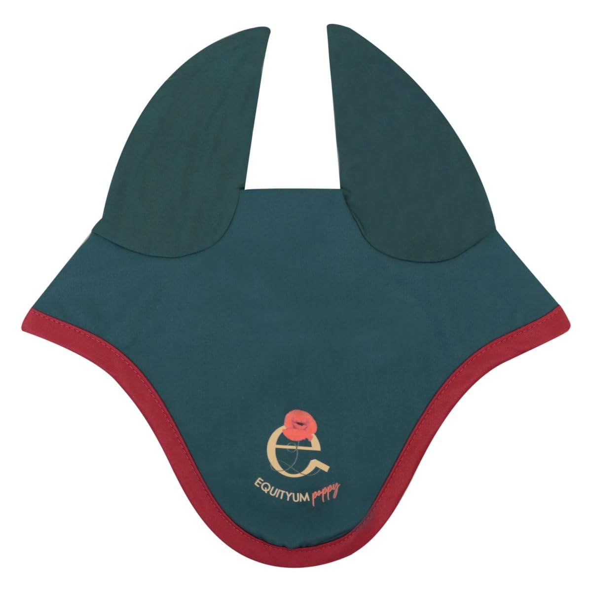 Sottosella + Cuffietta Equityum Poppy,Alta Qualità, Design Italiano, Materiali Innovativi, Traspirabilità e Dettagli Raffinati per il Comfort del Cavallo (verde/rosso, cob)