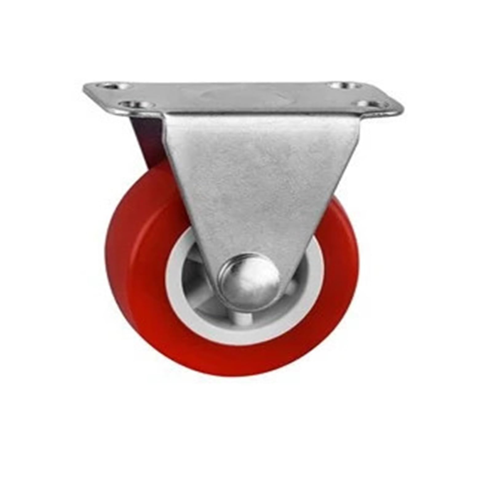 MXXDMOPD 4 Pieces/lot 1.5 inch/2 inch/3 inch red PVC Caster M8/10/12 Screw Fixed//Brake Wheel Silent(Fixed,2.5 Inch)