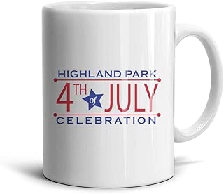 WOFROEGP Pure White Ceramic Cup for Office and Home 4th of July Highland Park Celebration 11 Oz Coffee Cup Gift for Dad Boyfriend Co-Workers Wife Mom Girlfriend Friends - coolthings.us