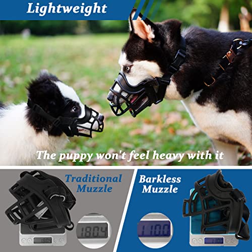 BARKLESS Dog Muzzle, Basket Muzzle Anti Biting Chewing, Sturdy Lightweight Cage Mouth Cover for Small Medium Large Sized Dogs, Allows Panting Drinking, Suitable for Grooming Trimming Training by BARKLESS - Image 4