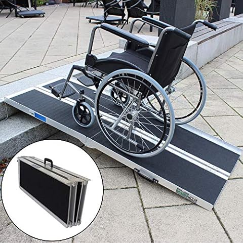 Rollstuhlrampe verschiedene Größen 272 kg klappbar Alu Auffahrrampe Verladerampen Rampe (183) Cover