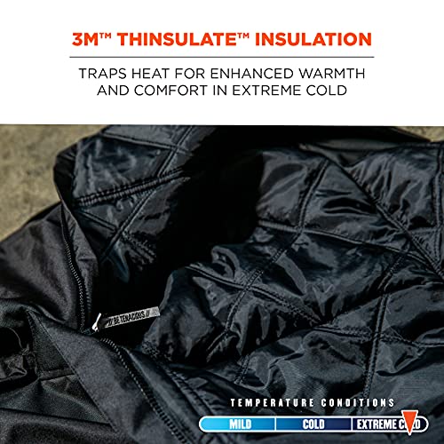 Ergodyne N-Ferno 6471 Heavy Duty Insulated Bib Overalls, Winter Workwear, 3M Thinsulate, Removable Knee/Shin Pads #TOP3