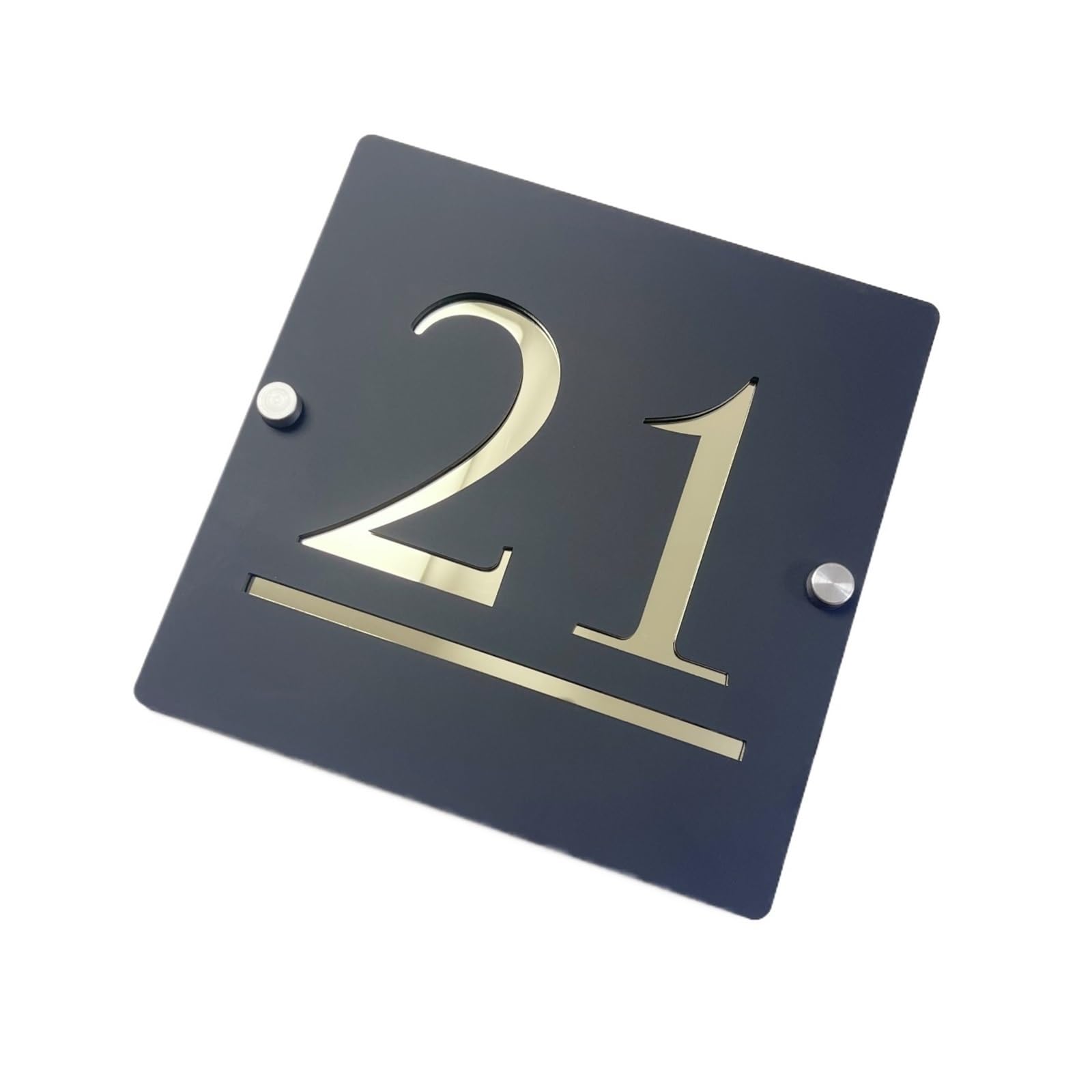 Plaque D'adresse En Acrylique, 1 Pièce, Signe De Numéro Maison for Mur Extérieur, Porte Noir Blanc Gris for(Black-Gold,150X150MM)