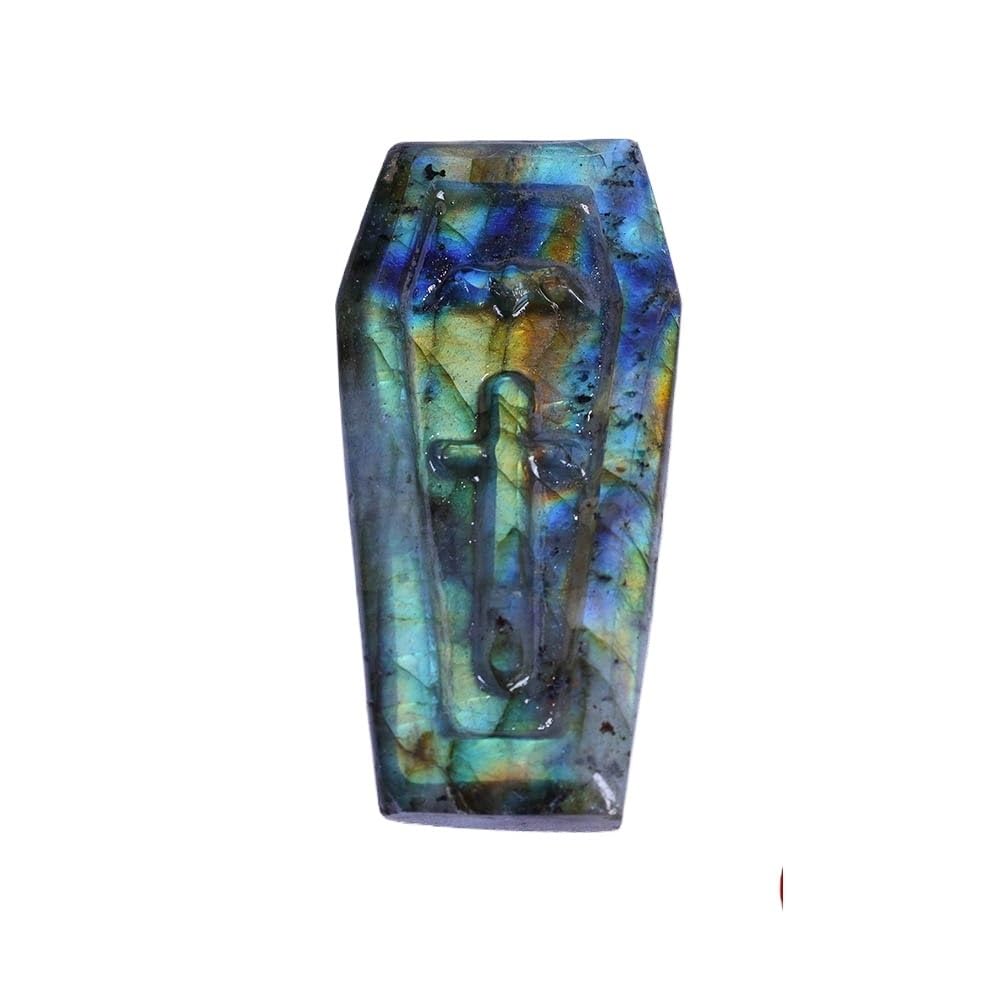 HUFFA Labradorite Carving Blue Moonstone Raw Stone Polished Crystal Decorative Ornament