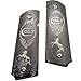 Full-Size 1911 Metal Grips Panels, Black with Nickel Accents, Rampant Horse Design, Compatible with Colt 1911 Government Models and Clones