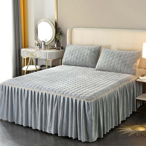 YSZBD Falda De Cama con Volante Faldones De Cama 180x200/150x200/120x200 Cubre Canape Acolchado De Felpa Suave(#3,120x200cm)