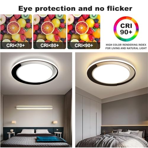 Plafonnier LED moderne 26W rond blanc dimmable avec 3 CCT