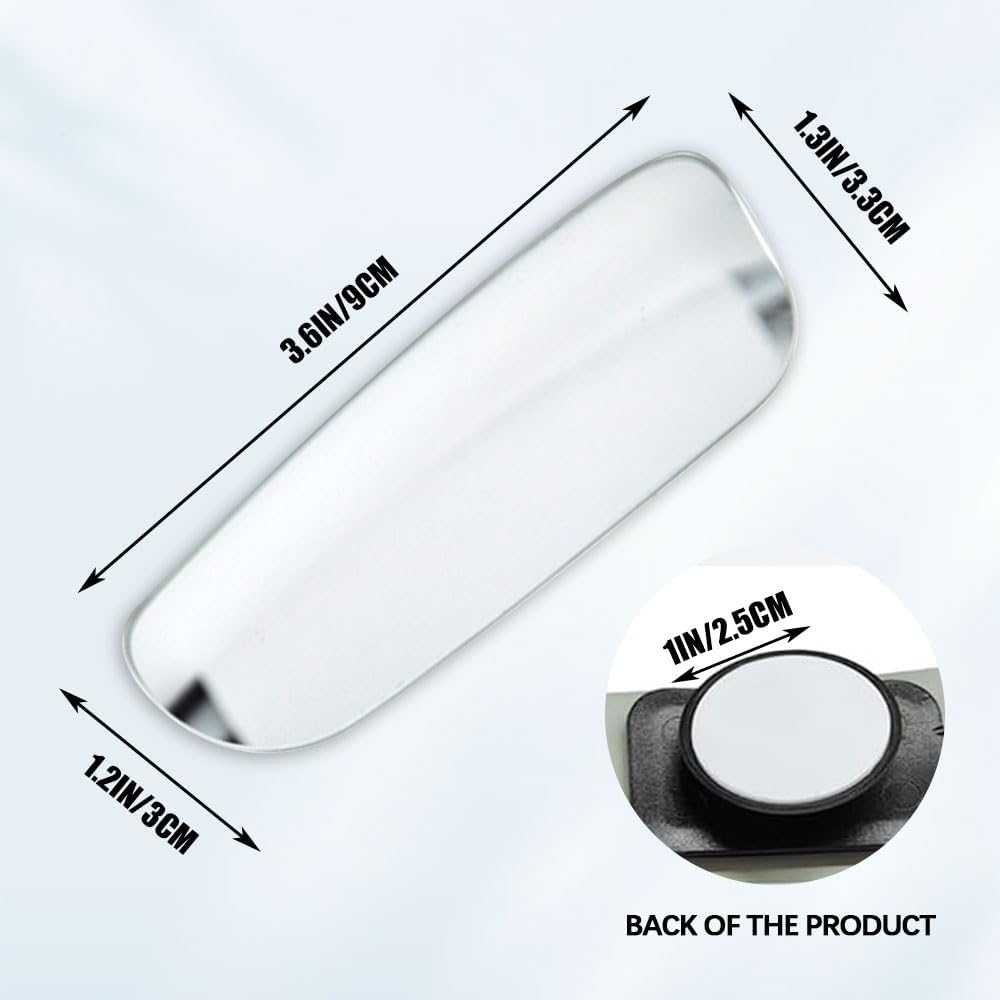 2PCS Blind Spot Mirrors, Car Side Mirror, Rectangular High-definition Frameless Glass Convex Rearview Mirror, Wide-angle Adjustable Angle, Universal Suitable for Cars, SUVs, Trucks (Frameless)