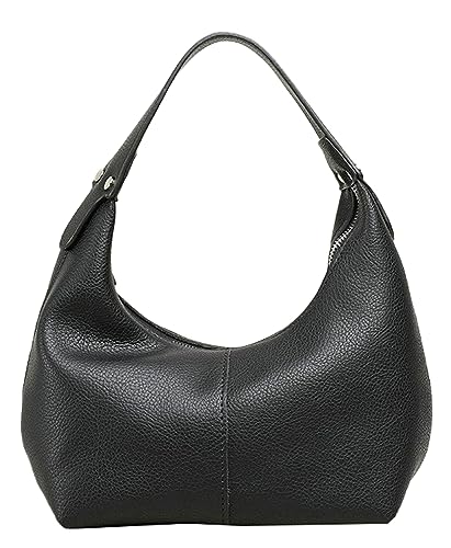 Bolsa clutch feminina Y2k bolsa axila bolsa crescente bolsa de ombro de couro vegano bolsa fofa carteira de sela, Preto