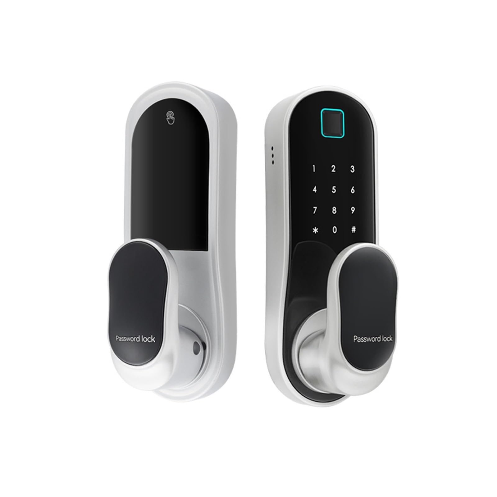 DIGNIFE Smart Door Lock, Round Handle Fingerprint Smart Lock Password Door Lock for Room Rental(Silver)
