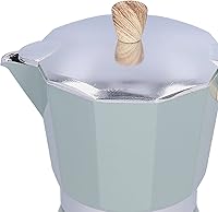 Vista 9 de YEmirth Cafetera clásica de 10.1 fl oz, cafetera para café italiano y cubano, cafetera Greca, cafeteras, hace un café delicioso, olla fácil