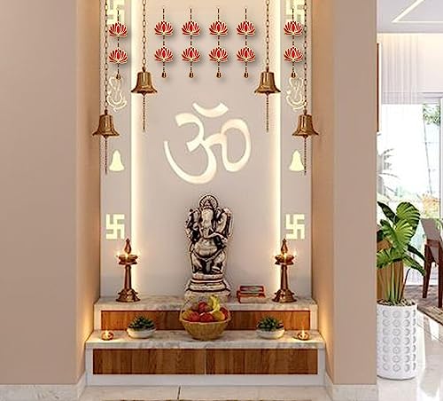 Image of True Decor Lotus Wall Hanging for Decoration Pooja Room Decoration Items || Height 14 Inches || Pack of 6