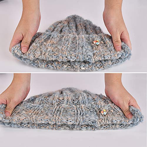 Bonnet en tricot pour dames chaud et doux multicolore