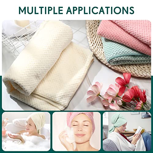 3 Pack Microfiber Hair Towel Absorbent Wrap Towel Hair Towel Turban Large Quick Hair Dry Towel Bath Head Towel Head Wrap Hair Drying Towel For Women Men Long Hair Curly Hair Shower, Pink Green White #TOP6