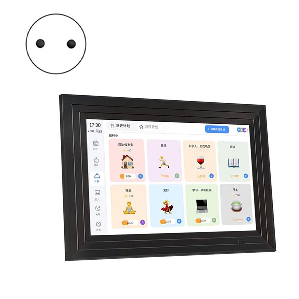 Calendario Digitale per Le Faccende Domestiche, Schermo LCD IPS da 10 Pollici, Calendario da Parete per con Gestione Tramite App, Spina UE