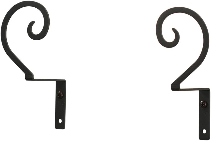 Village Wrought Iron Curl Curtain Swag (Pair)