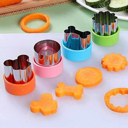 24 Pcs Vegetable Cutter Shapes Sets Cookie Cutters Fruit Stamps Mold With 20 Pcs Food Picks And Forks For Kids #TOP4